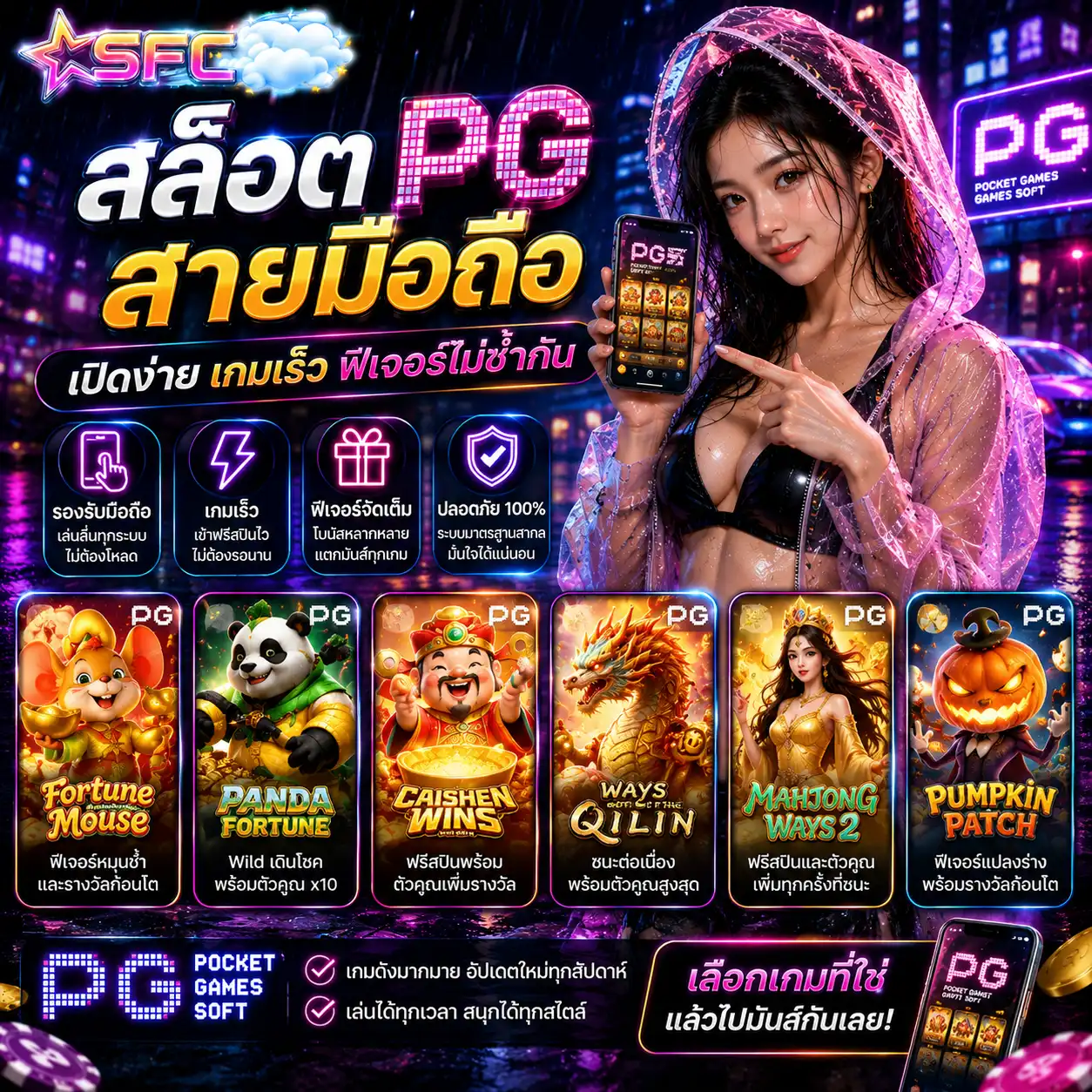 สล็อต PG สายมือถือเปิดง่าย เกมเร็ว ฟีเจอร์ไม่ซ้ำกัน